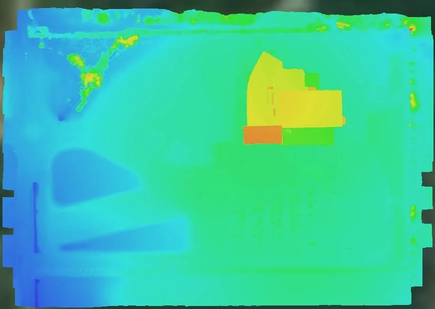 Digital elevation model terrain visualization for site planning and drainage analysis